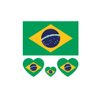 ZPDNURZL 10 Sheets Brazil Flag Tattoos Stickers 40 Pcs Waterproof Sweat Sports National Flag Removable Fake Tattoos
