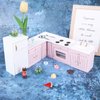 Haomian Dollhouse Kitchen Furniture Kit 1:12 Dollhouse Miniature Furniture Wooden Kitchen Cabinet Fridge Set Kitchen Dining Room Furniture for 1:12 Dollhouse Miniatures Scenes Accessories