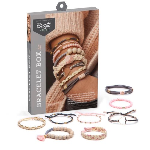 Craft Crush Bracelet Maker Set - DIY Jewelry Making Kit for Teens & Adults - Makes 8 Friendship Bracelets - Mini Kit for Ages 13+