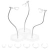 FINGERINSPIRE 3 PCS Clear Action Figure Stand Action Figure Display Holder Stand Base with 12 Adjustable Waist Clips Compatible with HG RG BB Gundam Transparent Doll Stop Motion Holder Stand