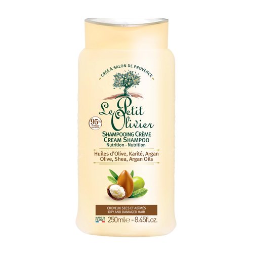 Le Petit Olivier Nutrition Cream Shampoo - Olive, Shea, Argan Oils - Repairs Dry, Damaged Hair - Enriched With Natural Origin Ingredients - Free Of Silicone - 8.45 oz