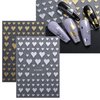 JMEOWIO 12 Sheets Moon Star Nail Art Stickers Decals Self-Adhesive Pegatinas Uñas Gold Silver Nail Supplies Nail Art Design Decoration Accessories