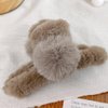 4 PACK Pom Pom Faux Fur Hair Clip, Fur Claw Clips for Women, Aesthetic Claw Clips For Thick Hair Clips Kawaii Hair Clips, Strong Hold Non-Slip Hair Clamp