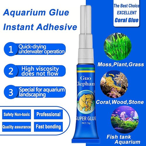 XIAOYUE Aquarium glue, instant clear Glue for Plants Corals aquascaping,25 pcs Safe and quick-drying aquascape water plant aquatic plants, moss, coral, stone, wood, etc - Transparent color