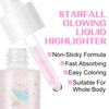 FOCALLURE Starfall Glowing Liquid Highlighter, Shimmering Body Oil, Non-Sticky Shimmer Liquid Luminizer, Non-Greasy, Face & Body Glitter Makeup for Costumes, Cosplay, Rave Festival, OMINOUS LIGHT