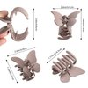 AWAYTR 6PCS Hair Clip, 2 Inch Butterfly Claw Clips for Women Girls Small Nonslip Butterfly Jaw Clips for Thick Hair and Strong Hold, Pack of 6, Solid color(blue+black+white+brown+fan+coffee)