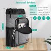 FINPAC Crutch Accessories Bag, Water-Resistant Storage Organizer Tote Bag with Drink Holder and Zipper Pouch for Crutches, Underarm Crutches Attachment - Gray