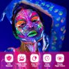 6 Color Glow in The Dark Face Paint, UV Blacklight Neon Hot Pink Face Body Paint, Glow In The Dark Under UV Lighting Party Makeup Washable, for Festivals Party Halloween Christmas(1/2FL.OZ)