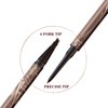 2 Packs 2-in-1 Dual-Ended Waterproof Eyebrow Pencil with 4-Fork-Tip Brow Pen and Precise Brow Pencil Create Natural Hair-Like Brows, with Dual-ended Eyebrow Brush (4# Black)
