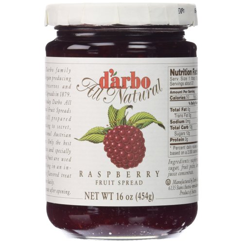 d'arbo All Natural Fruit Spread, Raspberry, 16 Ounce
