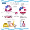 Inflatable USA Pool Float - Luxurious Ring Pool Float with Sparkling Silver Stars Confetti with Cute American Flag Pool Float Design, Perfect 4th of July Pool Float for Beach, Lake, and Pool - 36 Inch