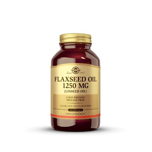 Solgar Flaxseed Oil 1250 mg, 100 Softgels - Organic, Cold-Pressed Omega 3 Essential Fatty Acids - Supports Heart, Immune & Skin Health - Non-GMO, Gluten Free, Dairy Free - 50 Servings