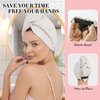 UTJZIB Ultra-Absorbent Microfiber Hair Towels-2Pack Hair Towel Wrap for Women,Hair Wraps, and Versatile Microfiber Towels for Effortless Drying (Light Gray)