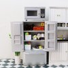 Miniature Dollhouse Fridge 1:12 Furniture Decoration Accessories Mini Refrigerator Kitchen Living Room Scene Model Ornaments (Silver)