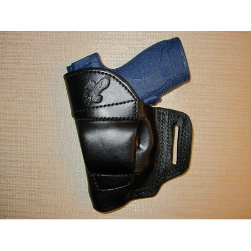 S&W M&P Shield 9MM& 40 Cal. with Crimson Trace Laser owb Leather Belt Holster