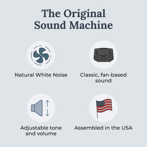 Yogasleep Dohm Classic (Black) The Original White Noise Machine, Soothing Natural Sound from a Real Fan, Noise Cancelling for Office Privacy, Travel & Meditation, Sleep Therapy For Adults & Baby