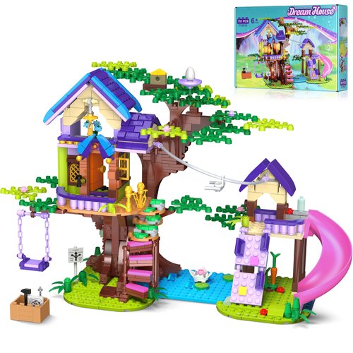 HIEMAO Treehouse Building Set for Kids - 751Pcs STEM Friendship Tree House Building Kit - Creative Forest Toy Gift for Birthday Christmas Girls Boys 6 7 8 9 10 11 12