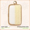 Almooni Premium Egyptian Exfoliating Loofah Pad Body Scrubber - Rectangular loofa Shape - Made with Natural Egyptian Shower lufa Sponge That Gets You Clean, Not Just Spreading Soap (2 Pack)