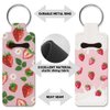 OLYCRAFT 2pcs Lipstick Holder Keychain Strawberry Lip Balm Holder Pink Rubber Lipstick Keychains Portable Lipstick Holder Bags Leaf Flower Lipstick Sleeve Travel Key Ring Holder for Lipstick Chapstick