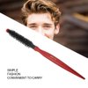 Small Mini Ultra Thin Aluminum Tube Nylon Bristles Styling Brush for Short Hair, Bangs, Beard, Lifting, and Curling (Number 3)