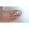 Generic Chuncky clear crystal silver metal hair pin alligator clip