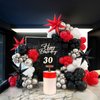 FROUFING Red and black white silver balloon garland arch kit 134 Pcs with mylar star balloons for graduation Day anniversary birthday red carpet party supplies decorations
