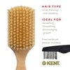 Kent OS11 Satinwood Military Club Hair Brush & Beard Brush – Soft White Boar Bristles for Fine or Thinning Hair, Men's Grooming, and Beard Care