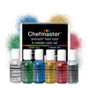 Chefmaster 6-Bottle Set of Metallic Airbrush Food Coloring, Rich Colors, Edible Glitter, Professional-Grade Dye for Icing, Frosting, Fondant, Chocolate, Made in USA, 0.67 oz Each