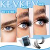 KevKev Lash Extension Kit Eyelash Extension Kit 280Pcs 3D Effect Lash Clusters with Lash Bond and Seal Lash Remover Dual-End Eyeliner Pen Eyelash Curler and Lash applicator 6-In-1 Kit(60D+80D)