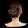 4Pcs Rhinestone Hair Claw Clips French Curved Duckbill Hair Clips Crystal Flower Barrettes for Women Girls Thick Long Hair