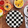 40 Pcs Race Car Birthday Party Supplies Black and White Checkered Party Supplies 7"Checkered Paper Plate,Black White Plate for Kids Car Sports Themed Racing Birthday Party Decorations (Black White)