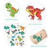 Glitter Dinosaur Temporary Tattoos for Kids Boys - 36 Silver Styles, Birthday Party Supplies, Dinosaur Party Favors