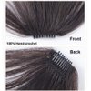 PARAHAIR Clip in Bangs Synthetic Hair Extensions One Piece in Fringe Natural Flat Air Bangs for Women (With Temples, Medium Brown)