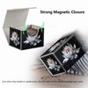 Strong Magnet Card Case Deck Box Mtg Card Box Playing Card Box Magic Deck Box Tcg Up to 200 Cards Creative Pattern Trading Card Storage Box for Collectible Card Games, White Lotus Silk Flower