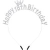 Atoden 18th Birthday Decorations for Girls 18 Year Old Happy Birthday Headband Silver Princess Tiara Crown 18th Birthday Gifts for Girls Happy 18th Birthday Accessories for Party