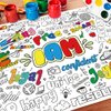 Quimoy Positive Coloring Poster for Kids, 43 x 31 Inches Coloring Tablecloth, Positive Table Cover/Banner for Kids School Classroom Home Party Supplies