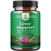 Milk Thistle Liver Support Supplement - Herbal Liver Supplement with Silymarin Milk Thistle Extract Dandelion Root Artichoke Extract Choline Bitartrate Berberine and Chicory Root for Liver Cleanse