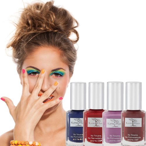 karma organic Beautiful Natural Nail Polish Set- Non-Toxic Nail Art, Vegan and Cruelty-Free Nail Paint