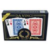 DA VINCI Ruote, Italian 100% Plastic Playing Cards, 2-Deck Poker Size Set, Jumbo Index w/Hard Shell Case and 2 Cut Cards