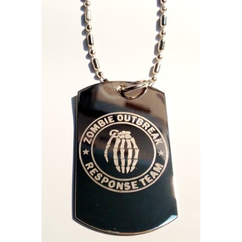 Zombie Outbreak Response Team Zort Z.o.r.t Skull Military Logo Symbols - Military Dog Tag Luggage Tag Key Chain Metal Chain Necklace
