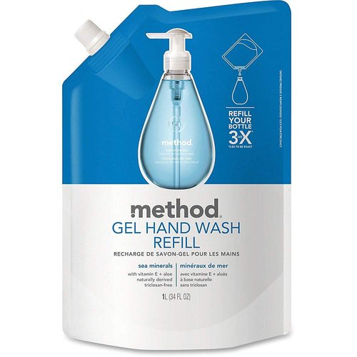 Gel Hand Wash Refill, 34oz, Sea Minerals Scent, Plastic Pouch