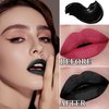 Black Matte Lipstick,2 Pcs Black Matte Lip Liner and Liquid Lipstick Set,Waterproof Long Lasting Lip Gloss Stain,Matte Liquid Lipstick for Women,Non-Stick Cup Non-Fading Liquid Lip Liner Lipgloss Set