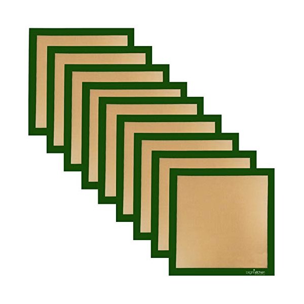 9 Silicone Ultra 14" X 14" Food Dehydrator & Baking Sheets Premium Compatible With Excalibur 5 & 9 Tray Dehydrating Fruit Rollups Crackers(9-Pack)