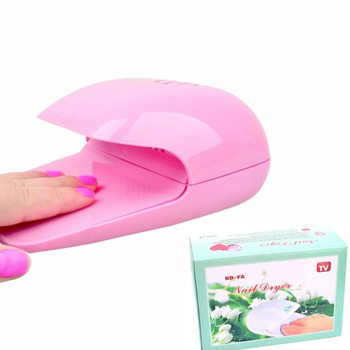 Portable Nail Fan Dryer for Nail Art Polish Gel, Quick Dry Nail Dryer Blower Machine for Nail Salons Fingernail Toenail (Pink)