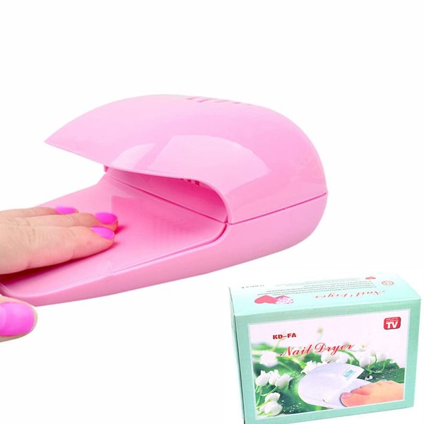 Portable Nail Fan Dryer for Nail Art Polish Gel, Quick Dry Nail Dryer Blower Machine for Nail Salons Fingernail Toenail (Pink)