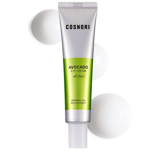 COSNORI Avocado Eye Cream - Nourishing Eye and Face Cream - with Organic Avocado and Rice Bran Extract – Korean Skincare – Anti Wrinkle and Depuff – Irritation Free Formula, 1.01 oz.