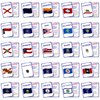 50PCS America State Flag Flash Cards for Kids Waterproof USA State Flag Flashcards U.S. State Flag Education Flashcards United States State Flag Educational Learning Card