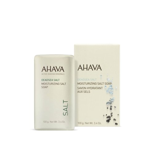 AHAVA Moisturizing Dead Sea Salt Soap - Face & Body Cleansing Bar to Moisture the Skin, Enriched with Exclusive Mineral Blend of Dead Sea Osmoter & Dead Sea Salt, 3.4 Oz, (Packaging May Vary)