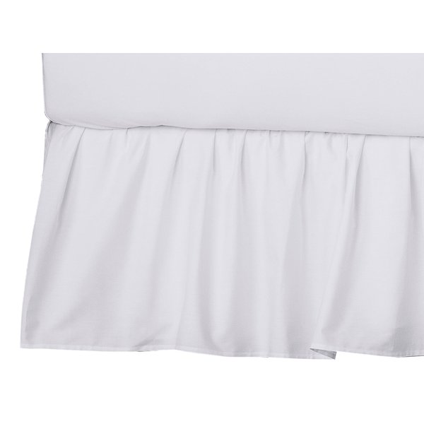 TL Care 100% Natural Cotton Percale Crib Bed Skirt, White, Soft Breathable, for Boys and Girls