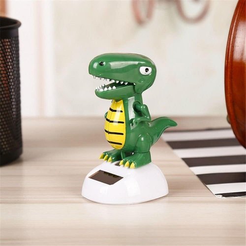 Xinjincang Green Cute Solar Powered Dancing Dinosaur,Decoration Gift,Swinging Dancer, No Battery Required,Desk and Dashboard Decor Home Decor Birthday Gifts Solar Power Kits Learning and Education